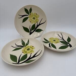Vtg Soup Bowls Dixie Dogwood by Joni China Handpainted 1940's Dinnerware Set/3